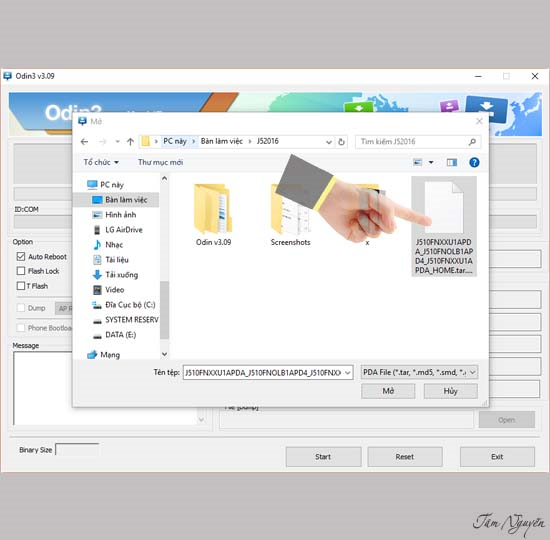 Tìm đến thư mục bản rom.